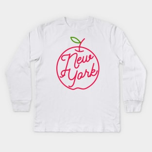 I love New York, The Big Apple Vintage design Kids Long Sleeve T-Shirt